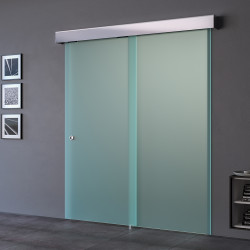 AC York - Glass Single Sliding and Fixed Panel Barn Door